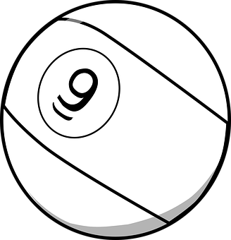 Number9 Billiard Ball PNG