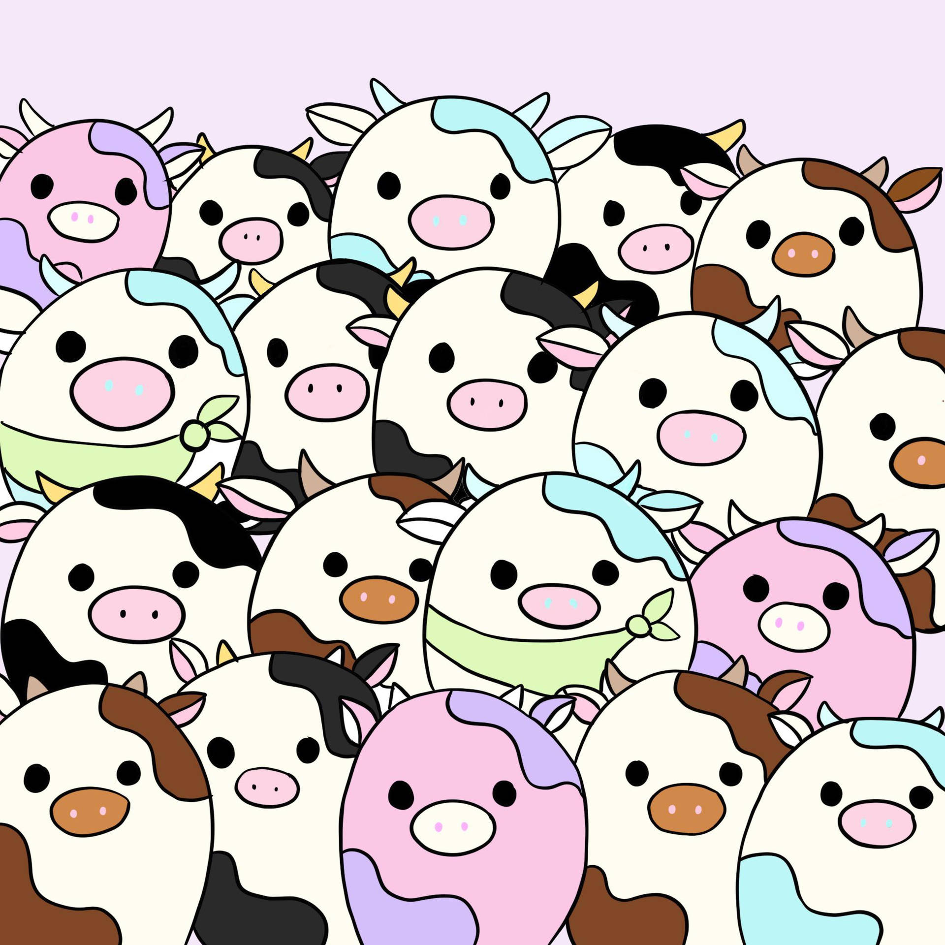 Numerous Squishmallows Cattles Wallpaper