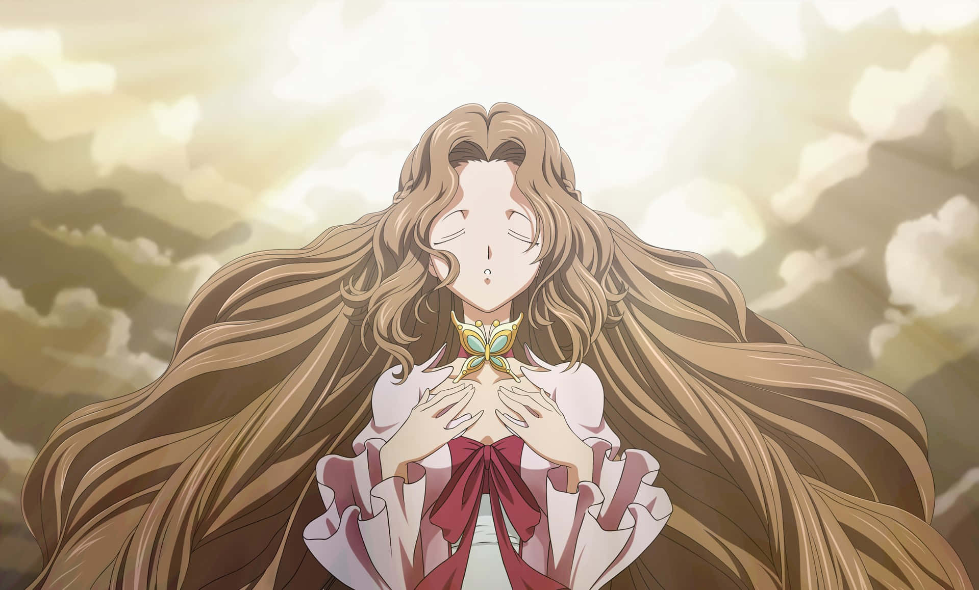 Nunnally Lamperouge Smiling in a Beautiful Setting Wallpaper