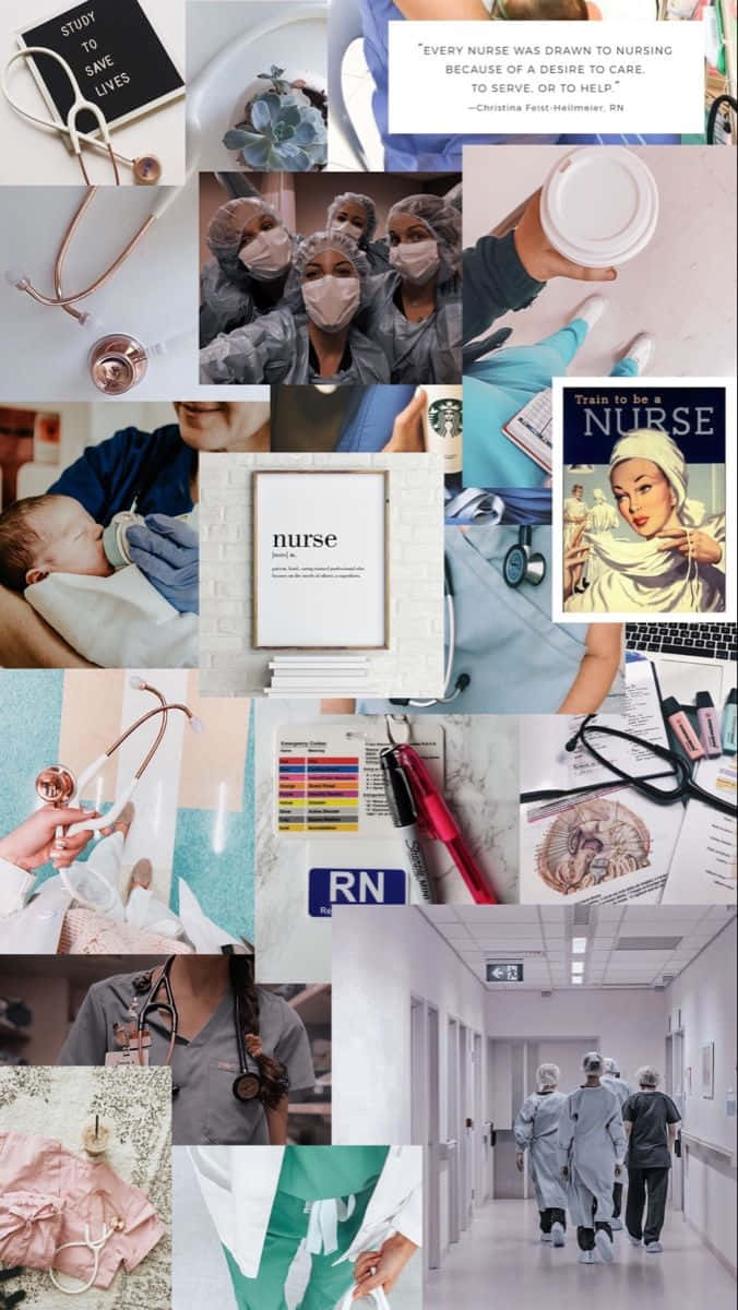 Nurse Aesthetic Collage.jpg Wallpaper