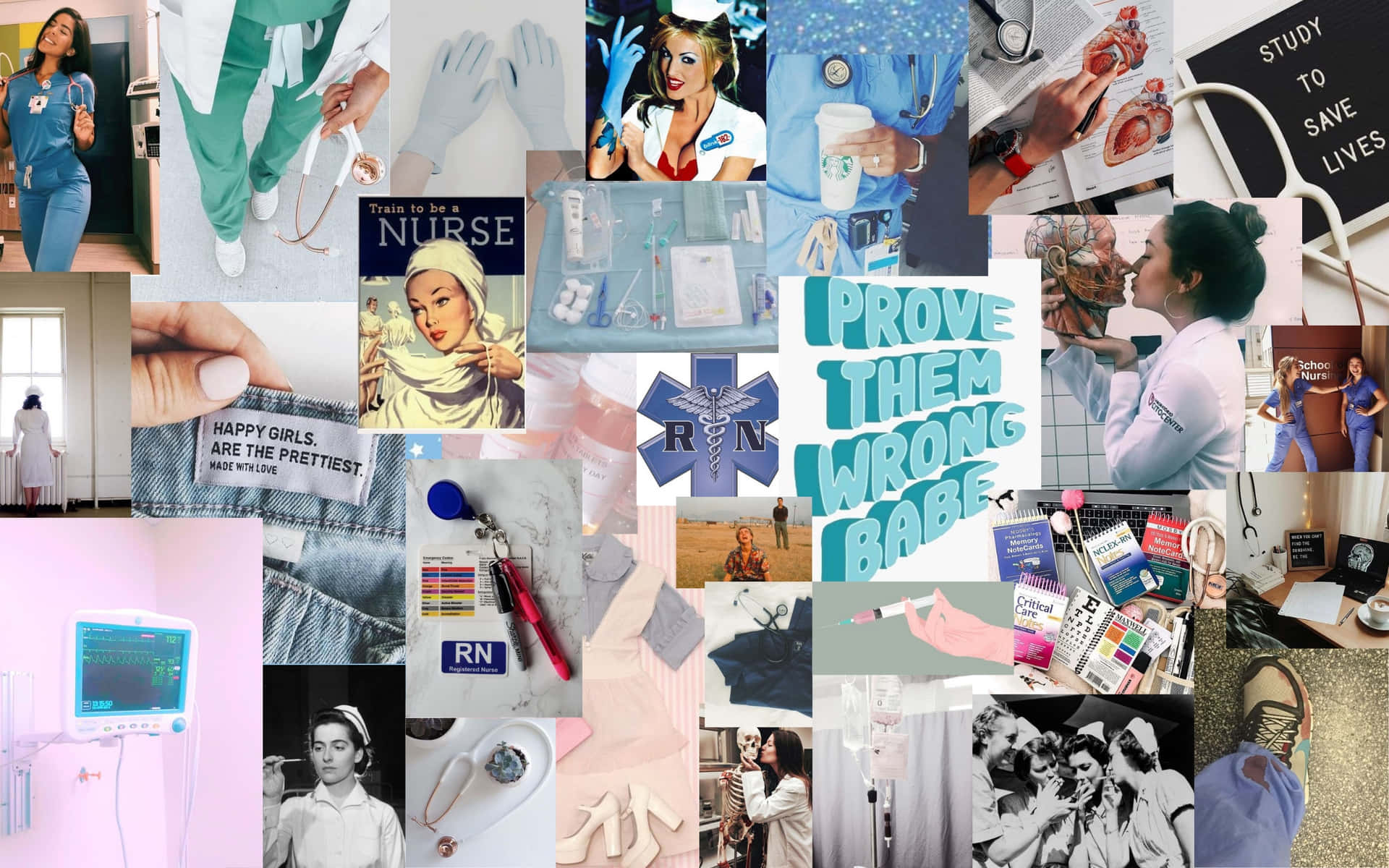 Nurse Aesthetic Collage Wallpaper