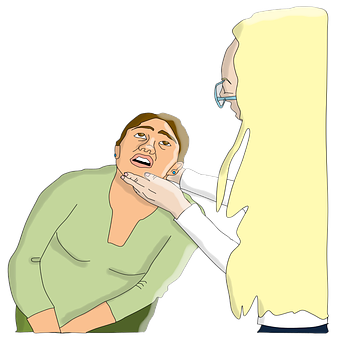 Nurse Examining Patient Throat PNG