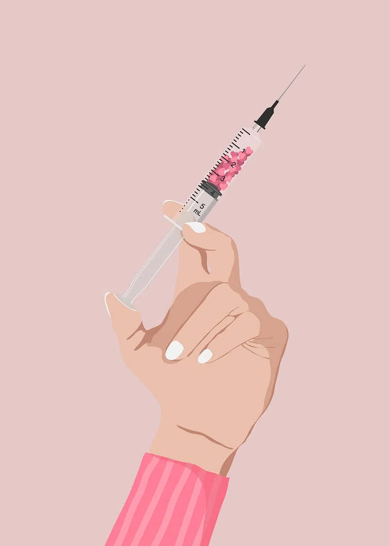 Nurse Hand Holding Syringe Wallpaper