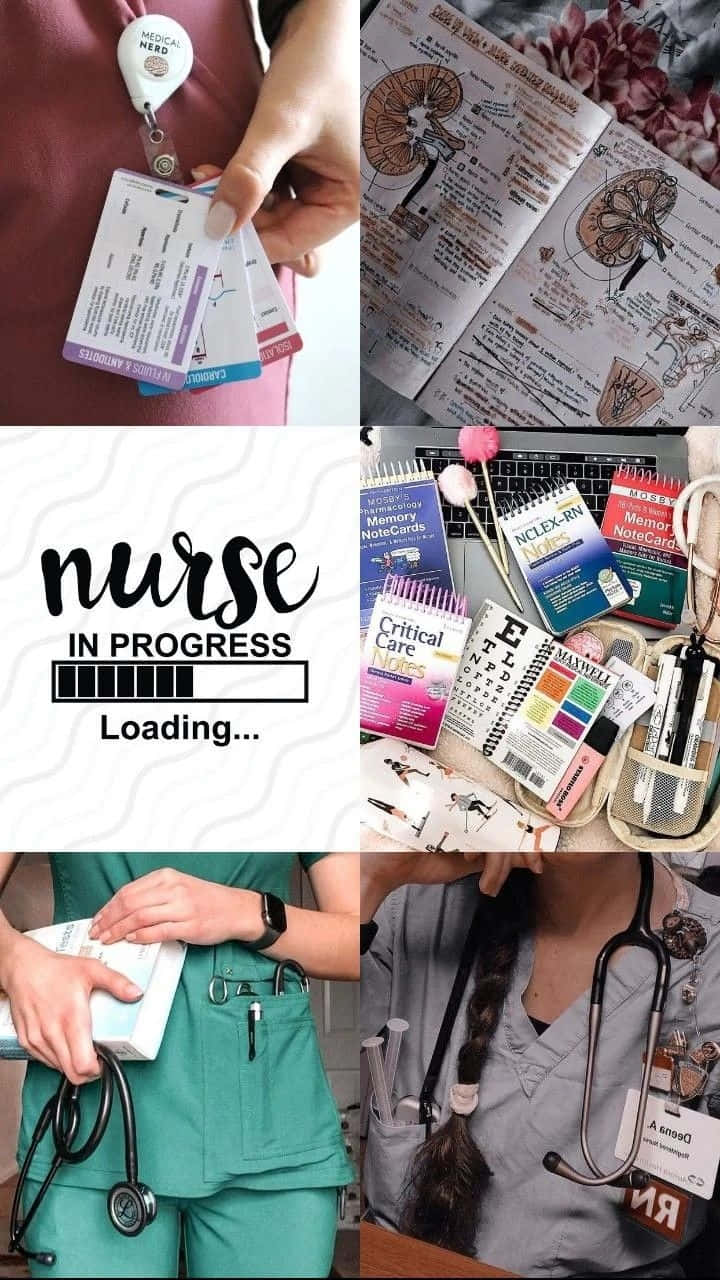 Nurse In Progress Collage Wallpaper