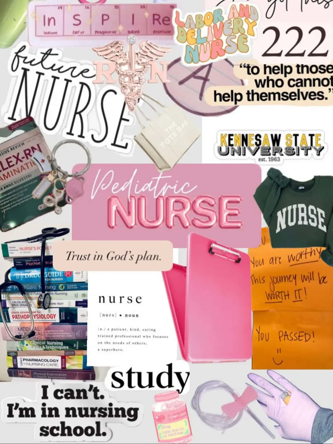 Nurse Inspiration Collage Wallpaper