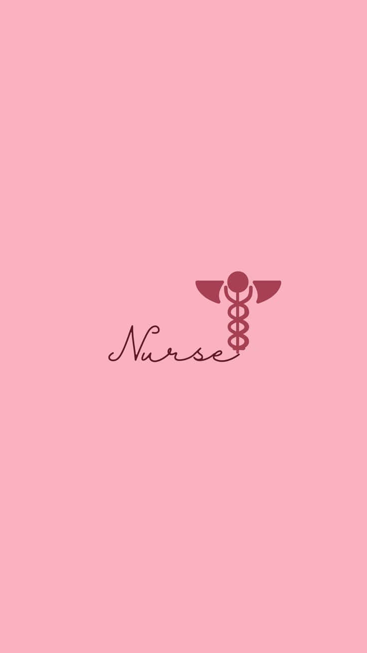 Diseñode Logotipo De Enfermera Sobre Fondo Rosa Fondo de pantalla