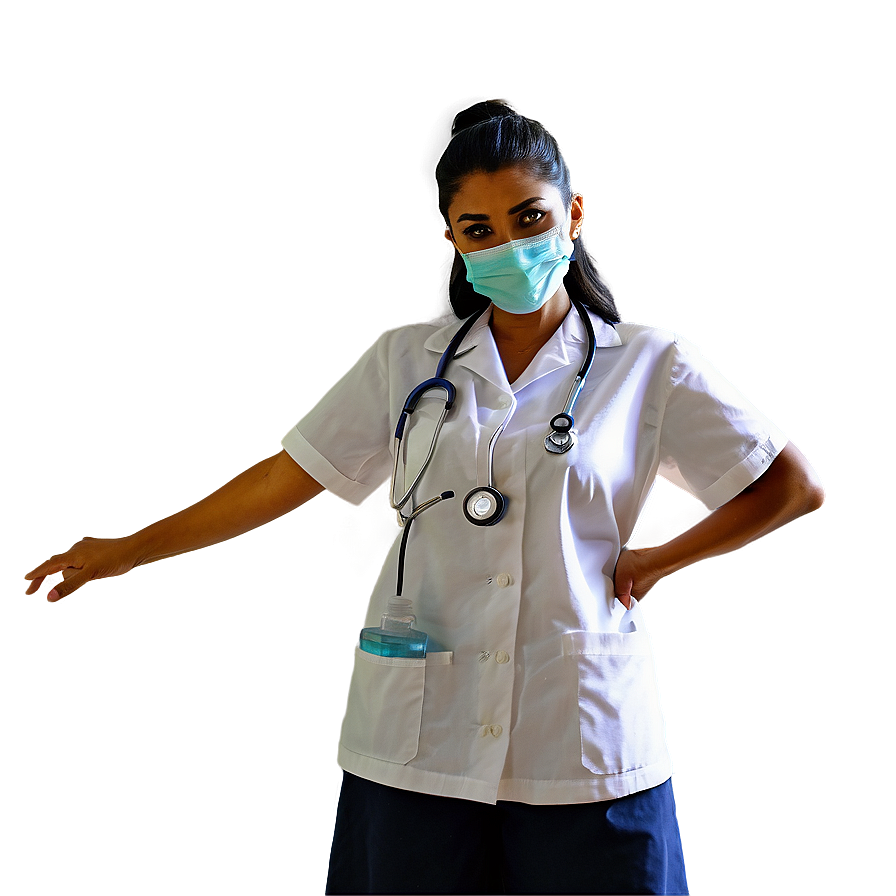 Nurse Wearing Mask Png 05242024 PNG