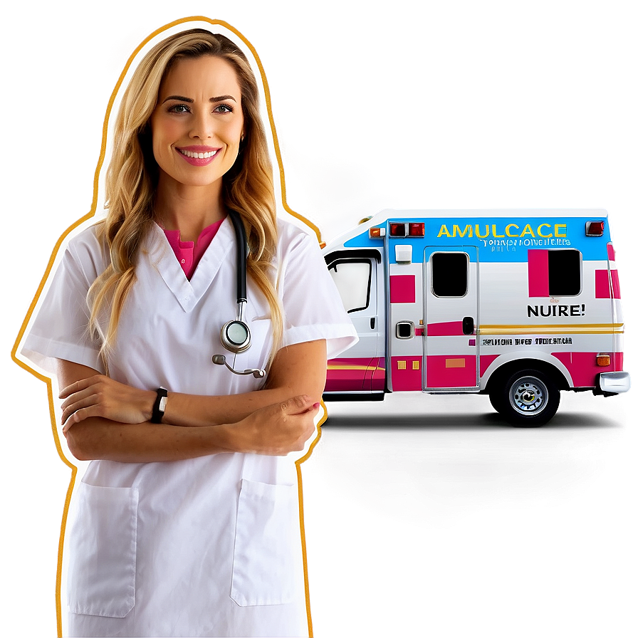 Download Nurse With Ambulance Png Vmi67 | Wallpapers.com