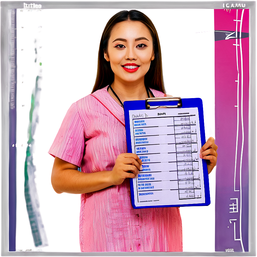 Nurse With Medical Chart Png 05242024 PNG