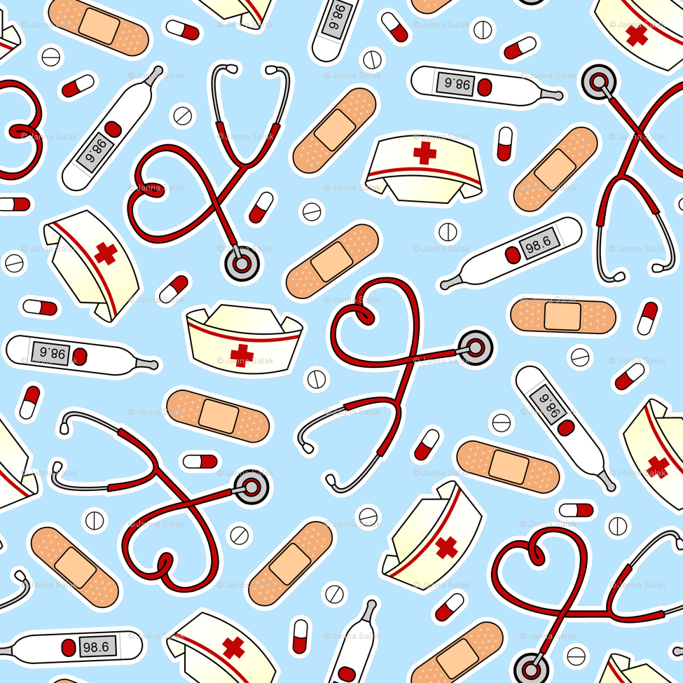A Seamless Pattern Of Medical Items
