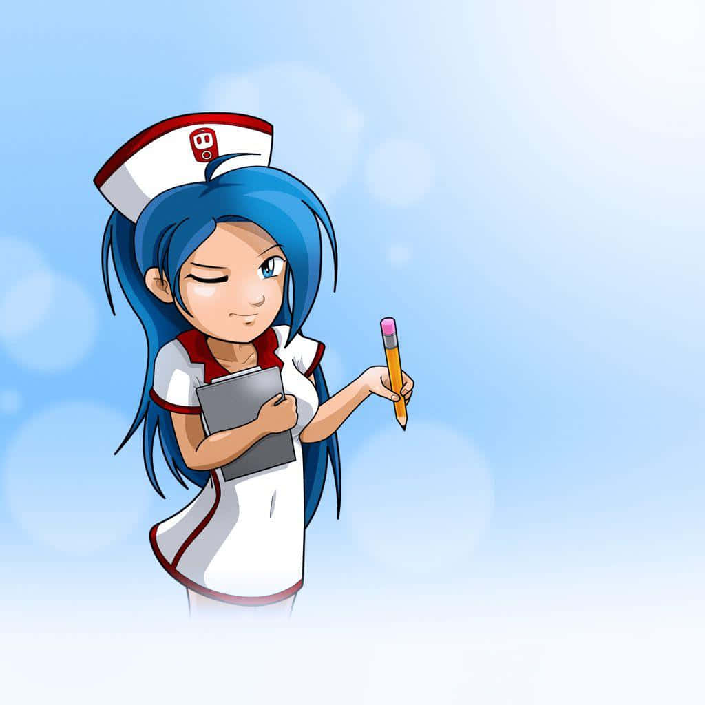 A Cartoon Nurse Holding A Toothbrush