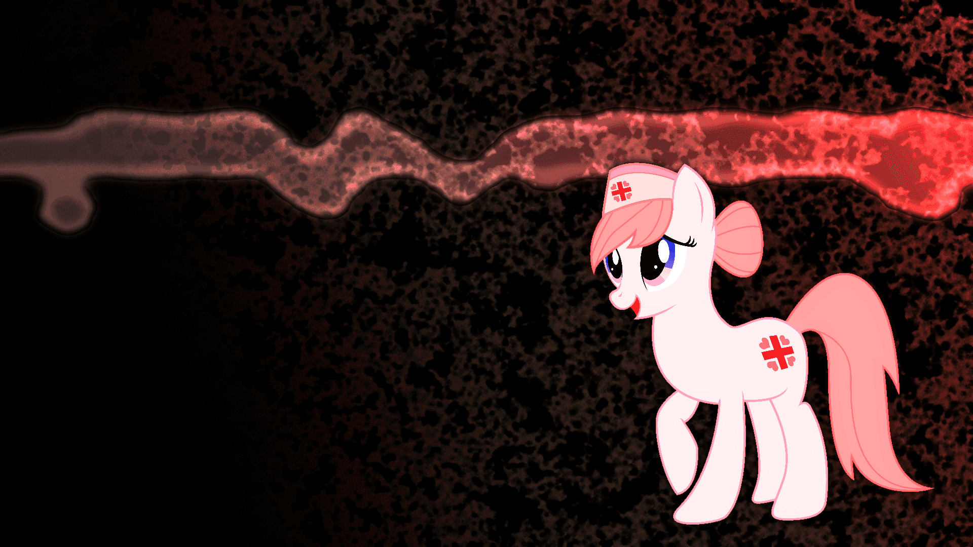 A Pony Standing In Front Of A Dark Background