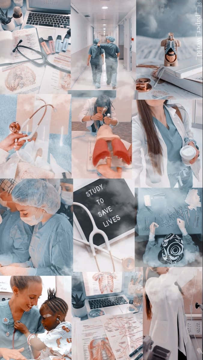 Nursing Life Collage Aesthetic Wallpaper