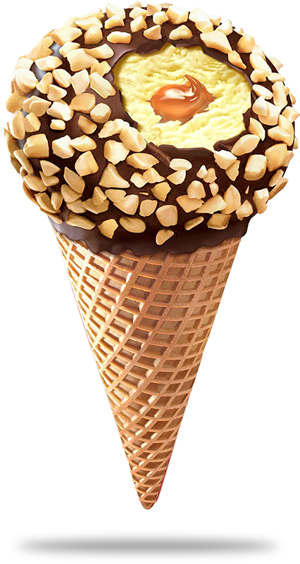 Nut Covered Chocolate Dipped Ice Cream Cone PNG