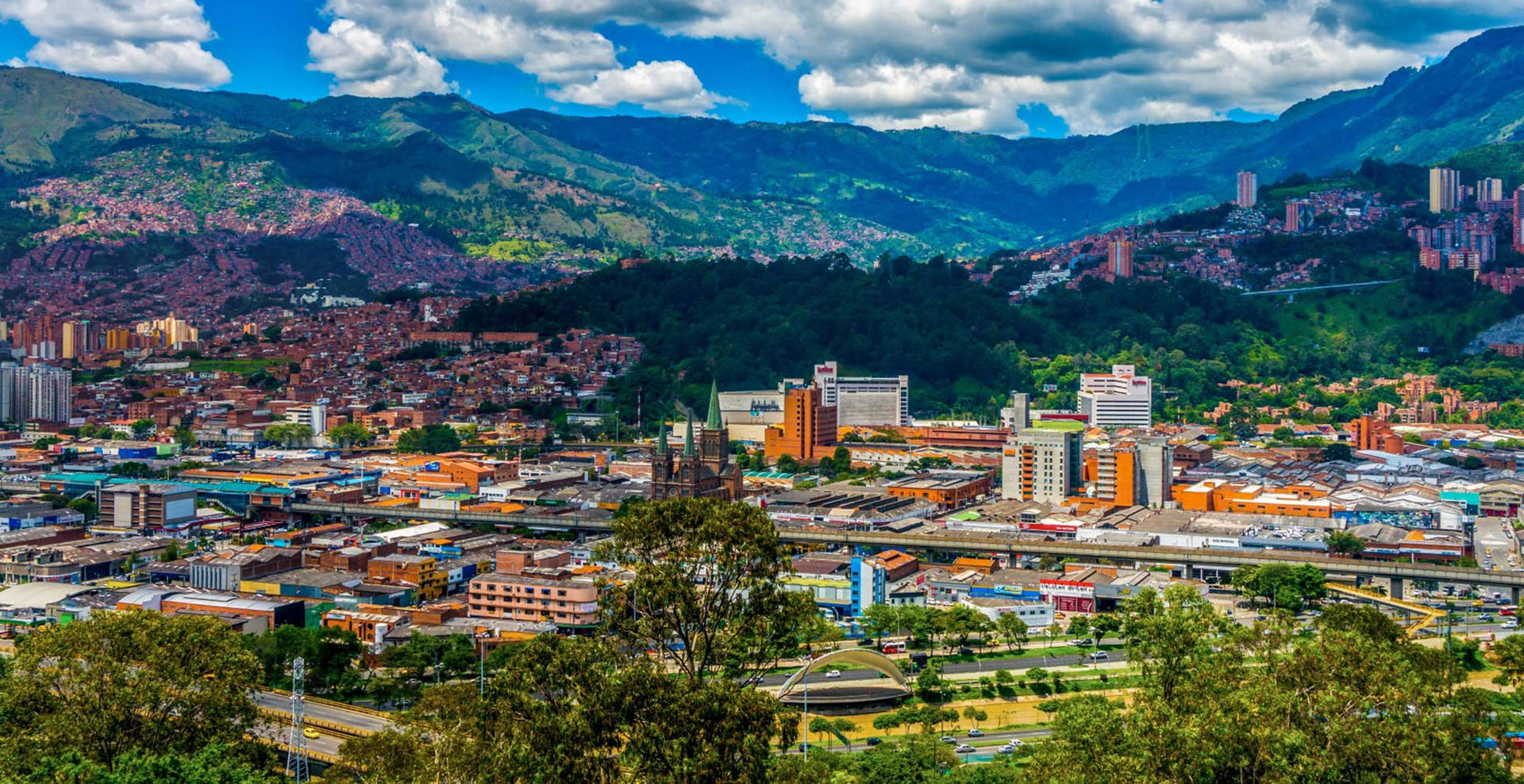 Vista Di Nutibara Medellín Sfondo