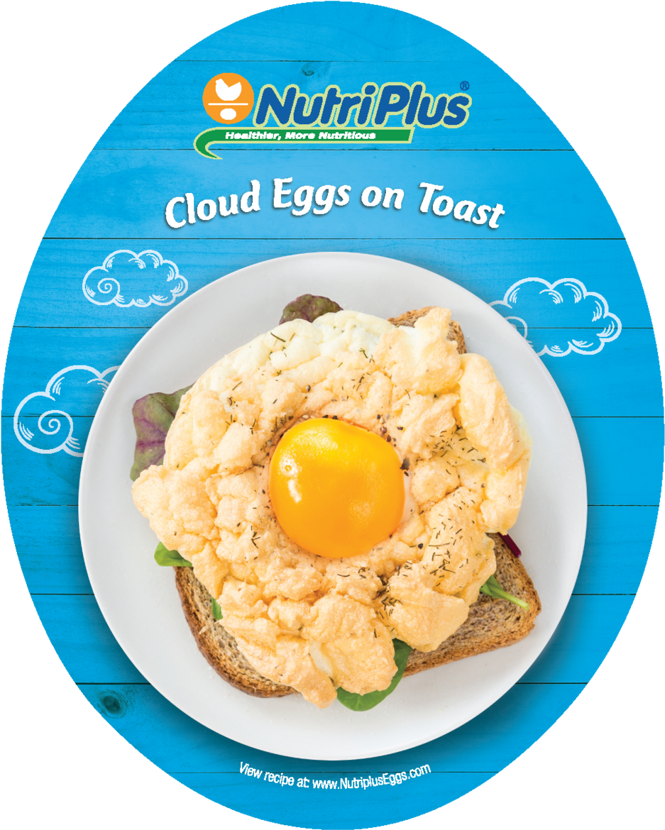 Nutri Plus Cloud Eggson Toast Recipe PNG
