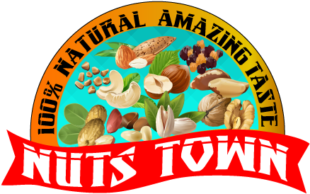 Nuts Town Logo100 Percent Natural Amazing Taste PNG