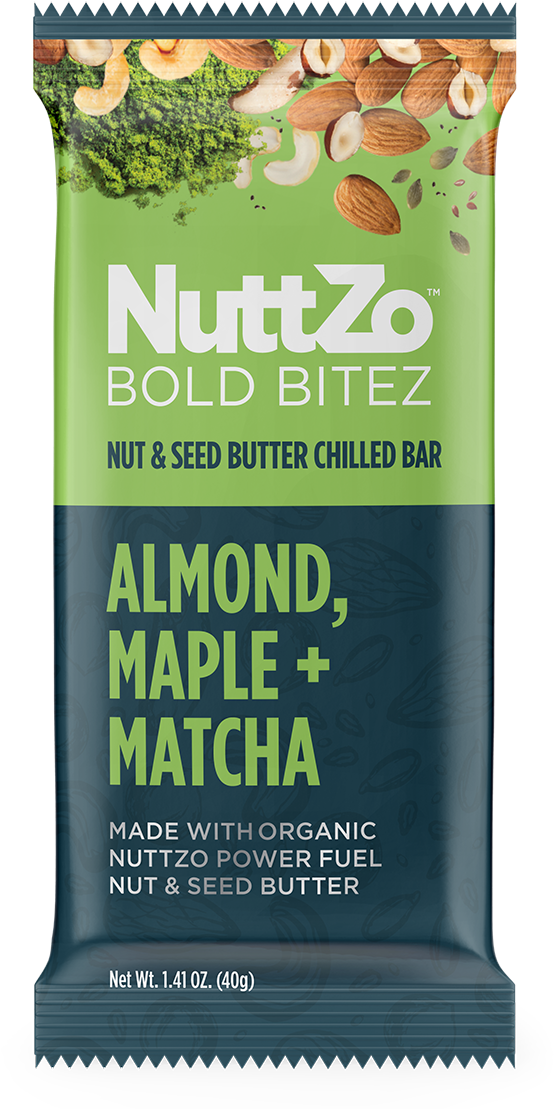 Nutt Zo Bold Bitez Almond Maple Matcha Bar PNG