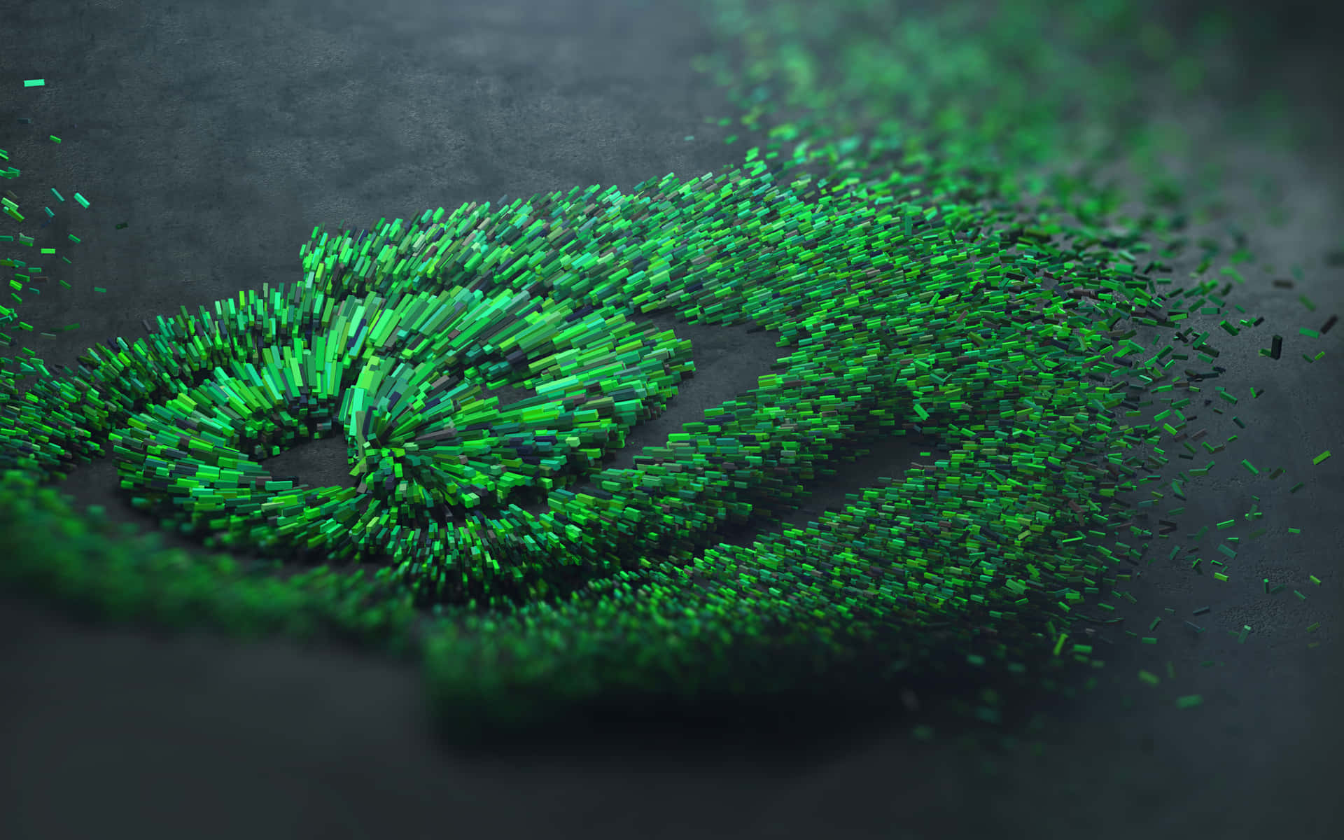 Engrön Nvidia-logotyp Är Gjord Av Gröna Löv