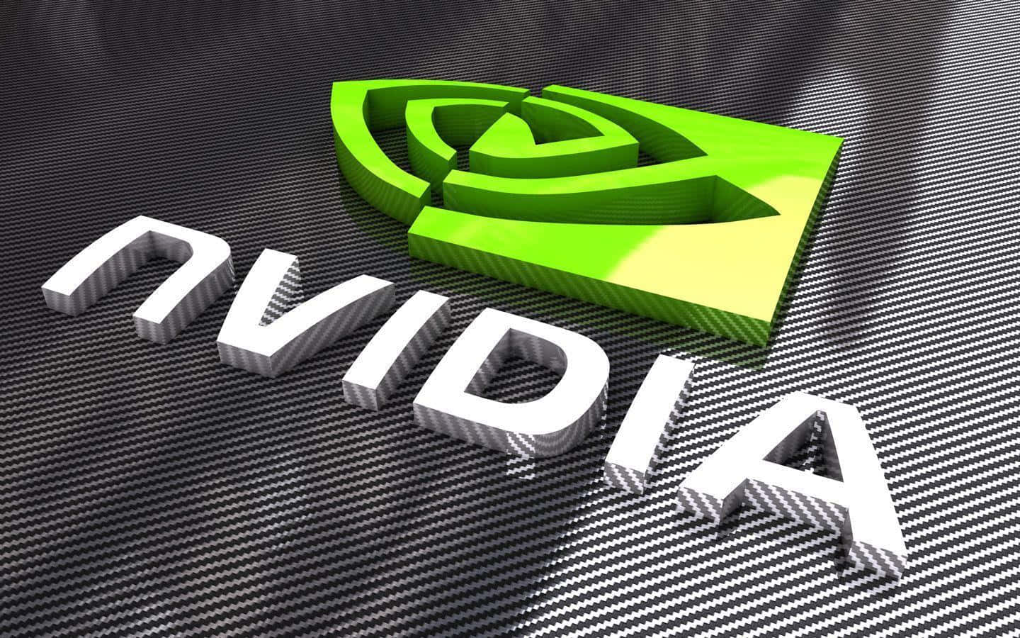 An image of an NVIDIA logo on a vibrant green background