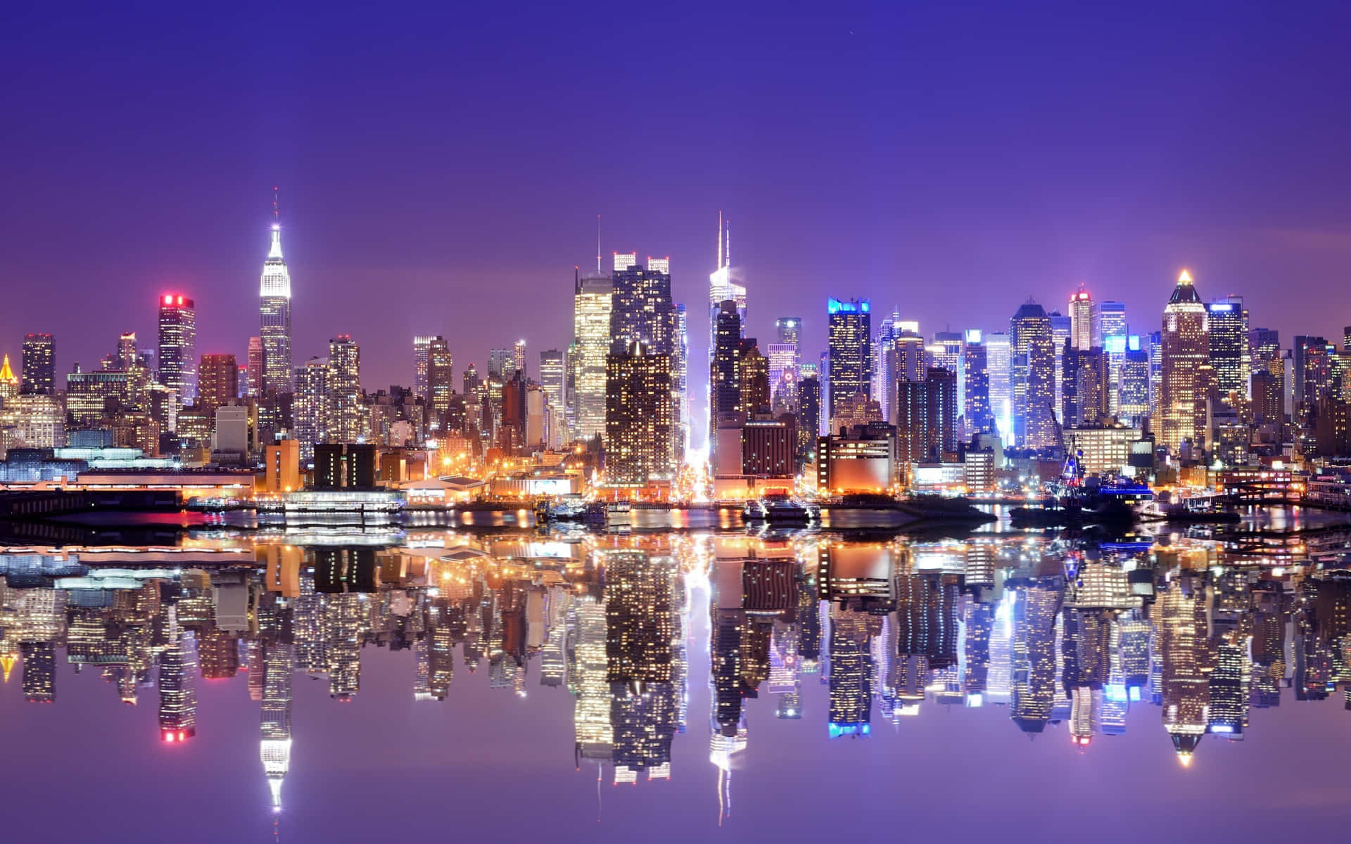 Udsyn af den ikoniske New York City skyline. Wallpaper