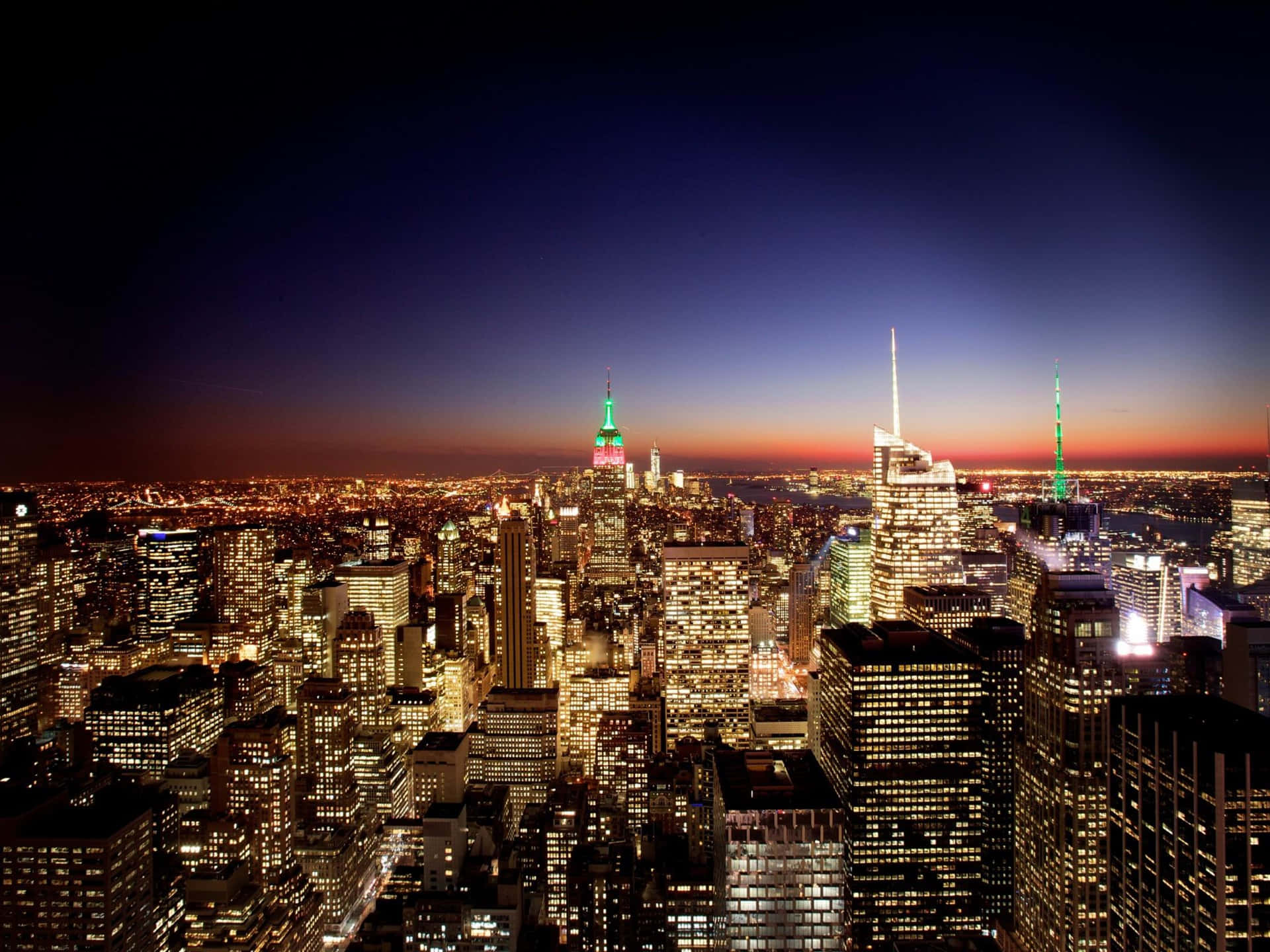 Einevogelperspektive Auf Die Geschäftige Stadt New York. Wallpaper