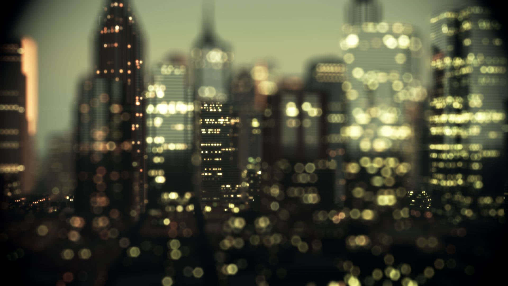 Neon city skyline of New York Wallpaper