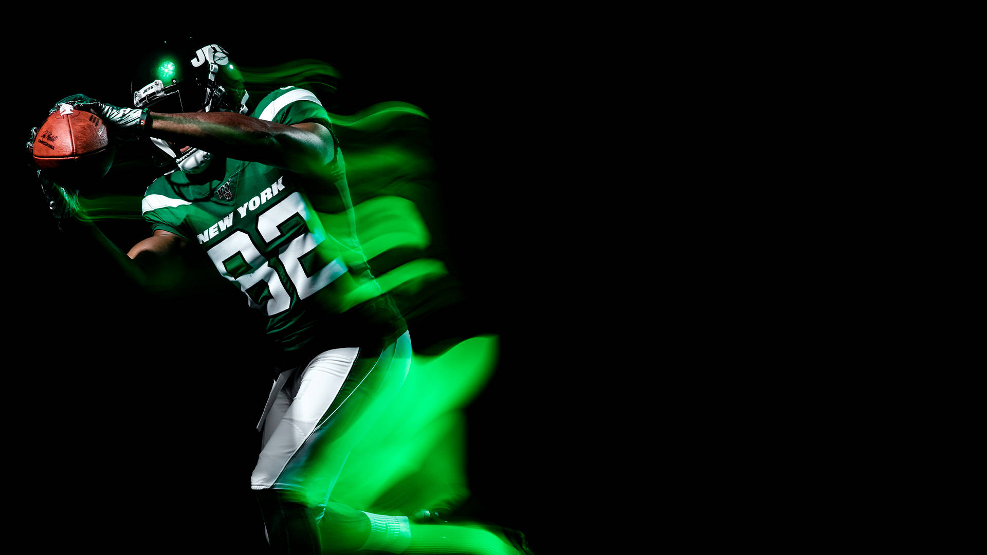NY Jets Player Glowing Wallpaper