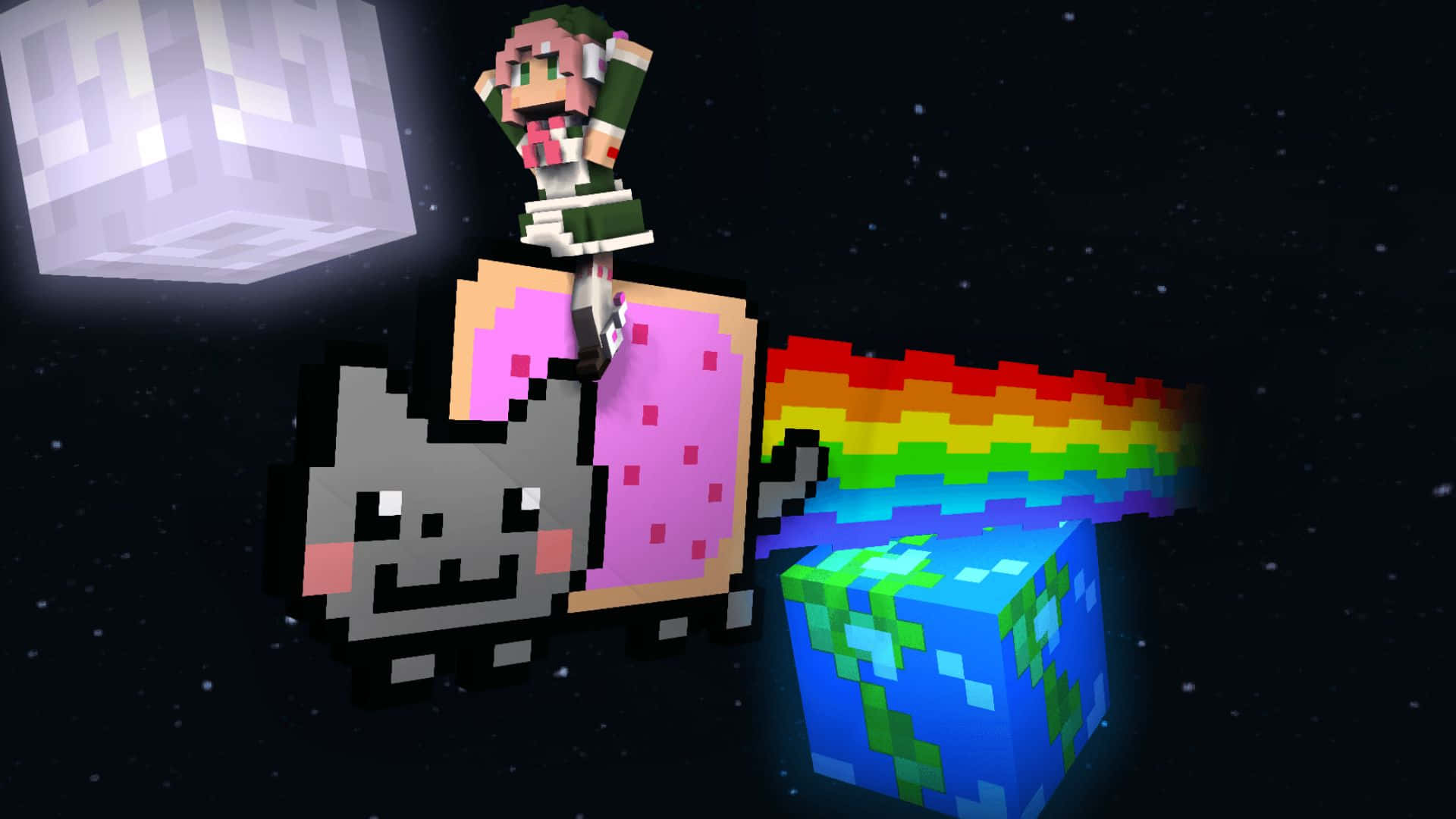Vibrant Nyan Cat Adventure in Space