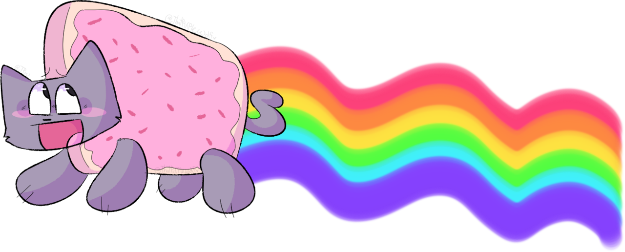 Nyan_ Cat_ Pop_ Tart_ Rainbow_ Trail PNG
