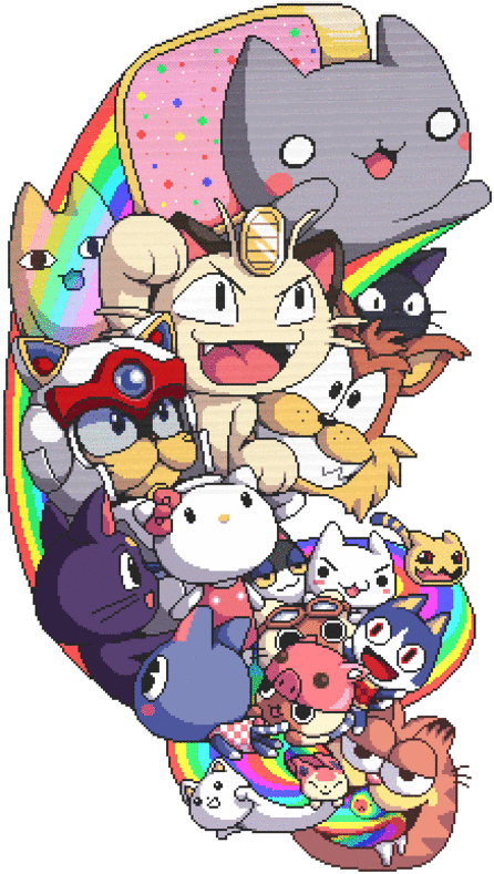 Nyan_ Cat_and_ Pop_ Culture_ Characters PNG