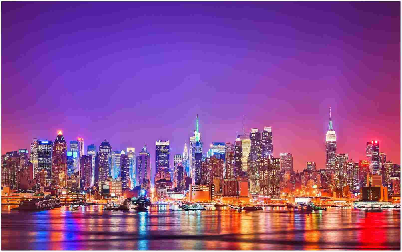 Newyork Ästhetische Nachtlichter Wallpaper