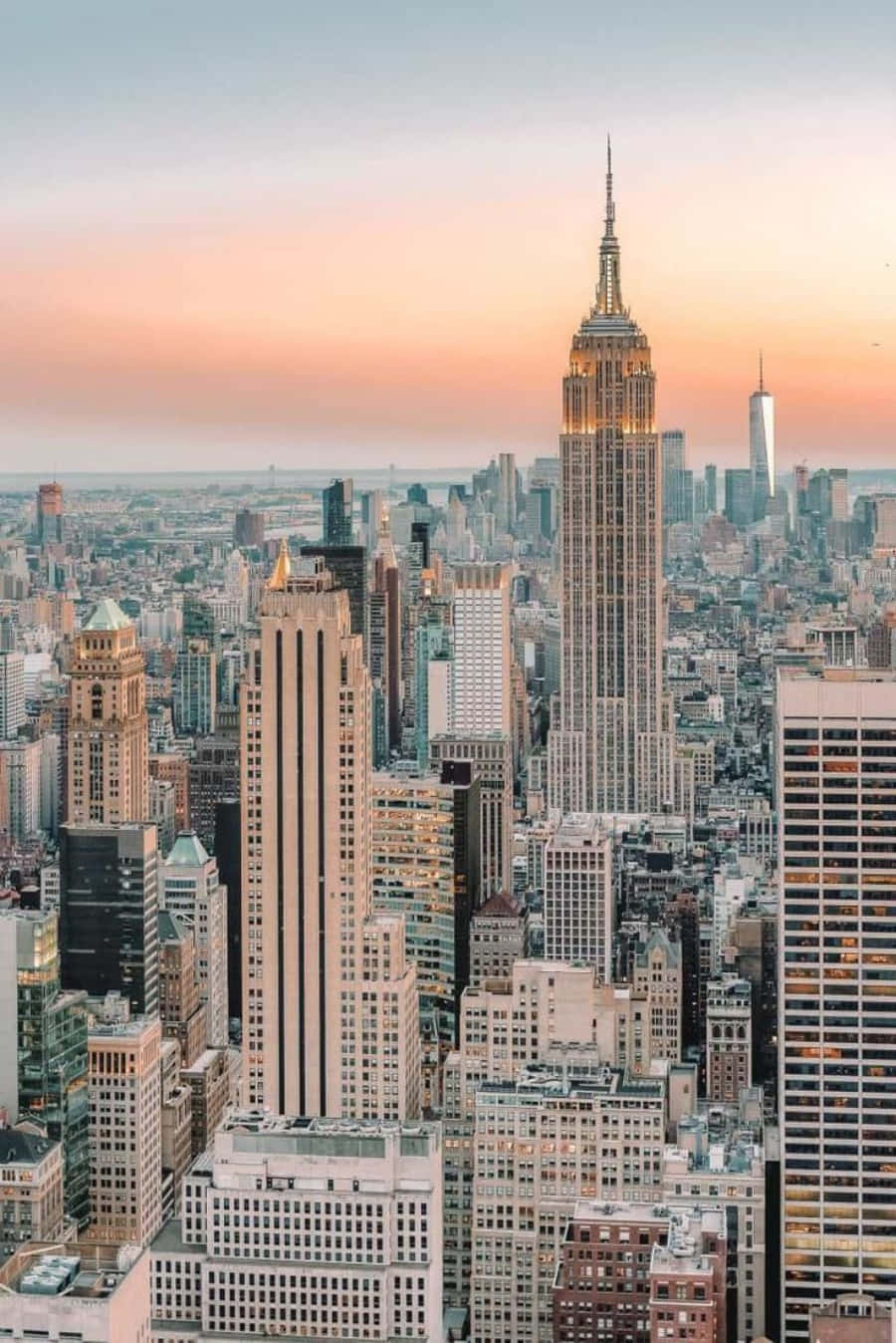 Etsmukt Luftfoto Af Den Ikoniske New York City Skyline.