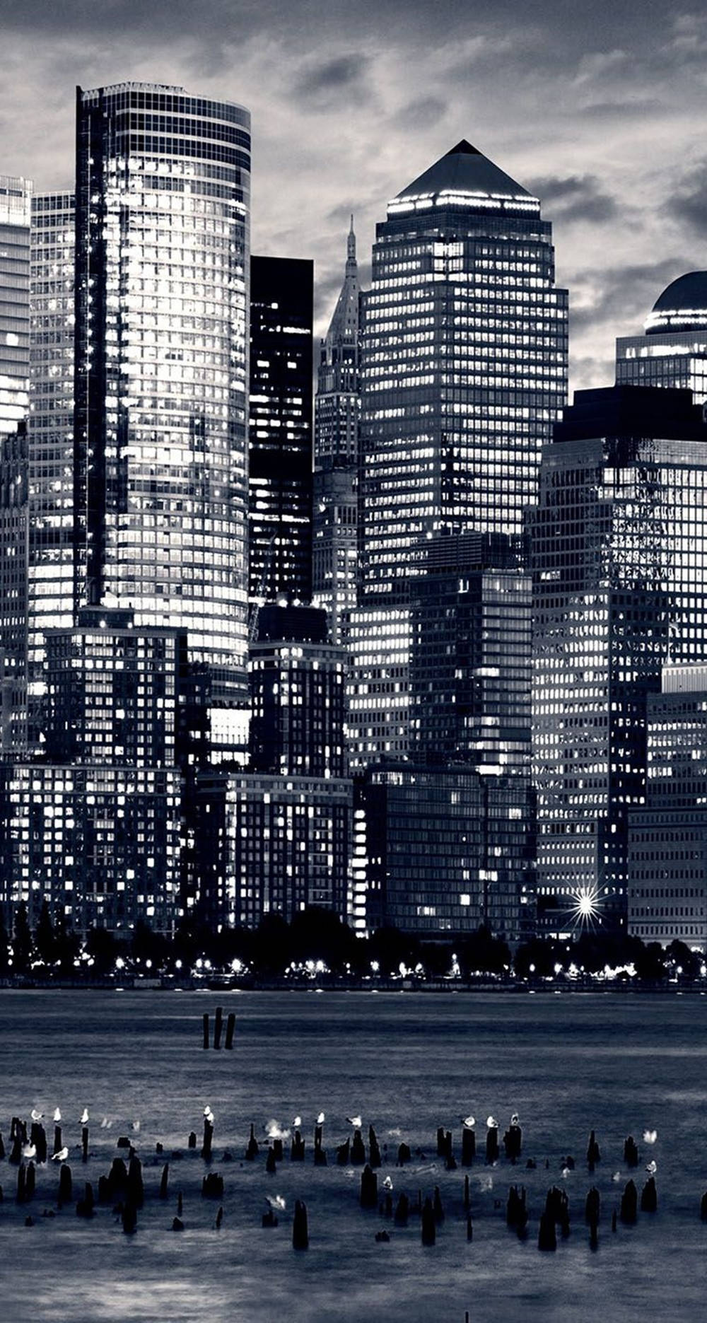 Mörktestetiskt Manhattan Nyc-telefonbakgrund. Wallpaper