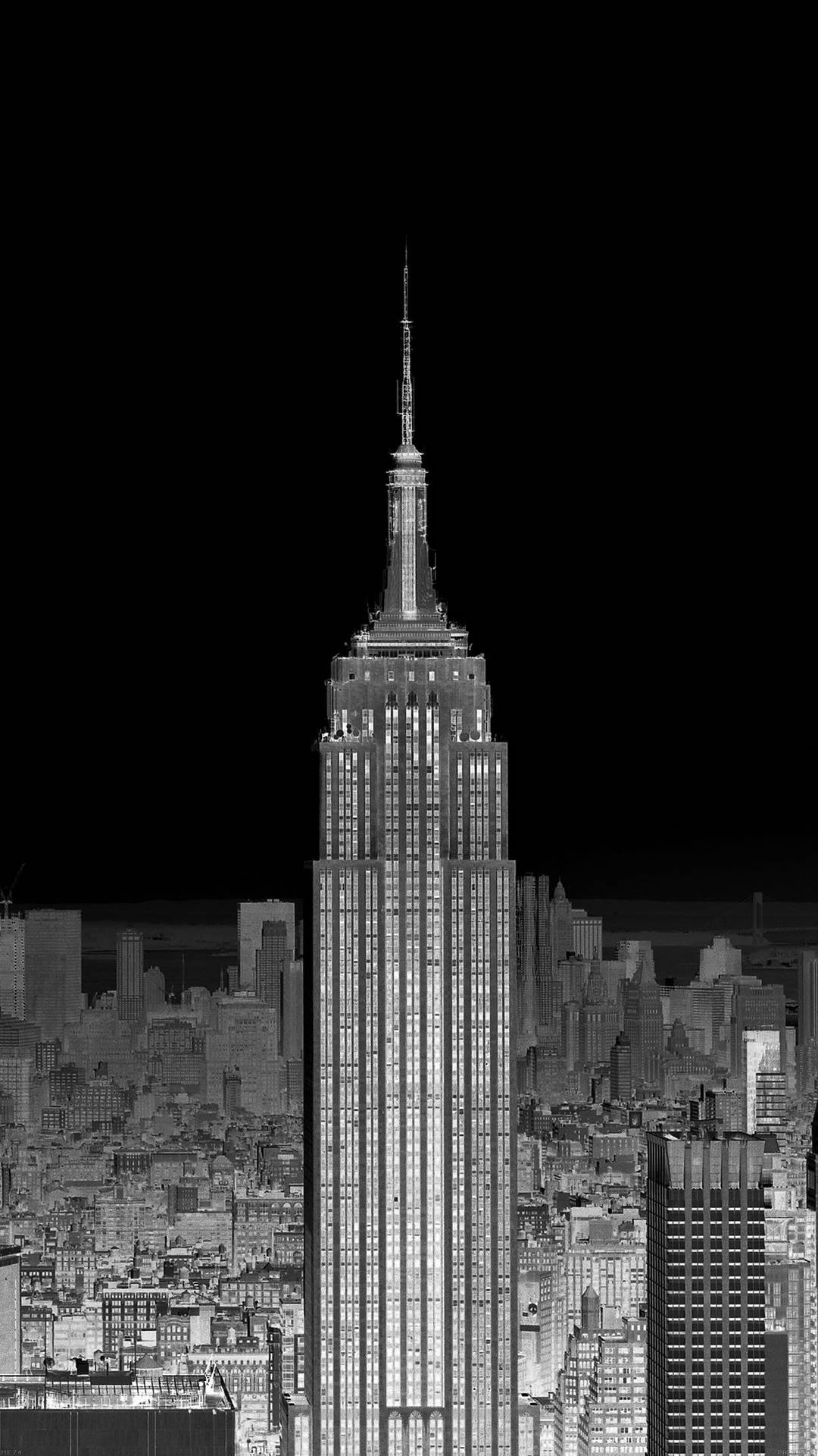 Empire State Building Sort og hvidt portræt NYC telefon tapet. Wallpaper
