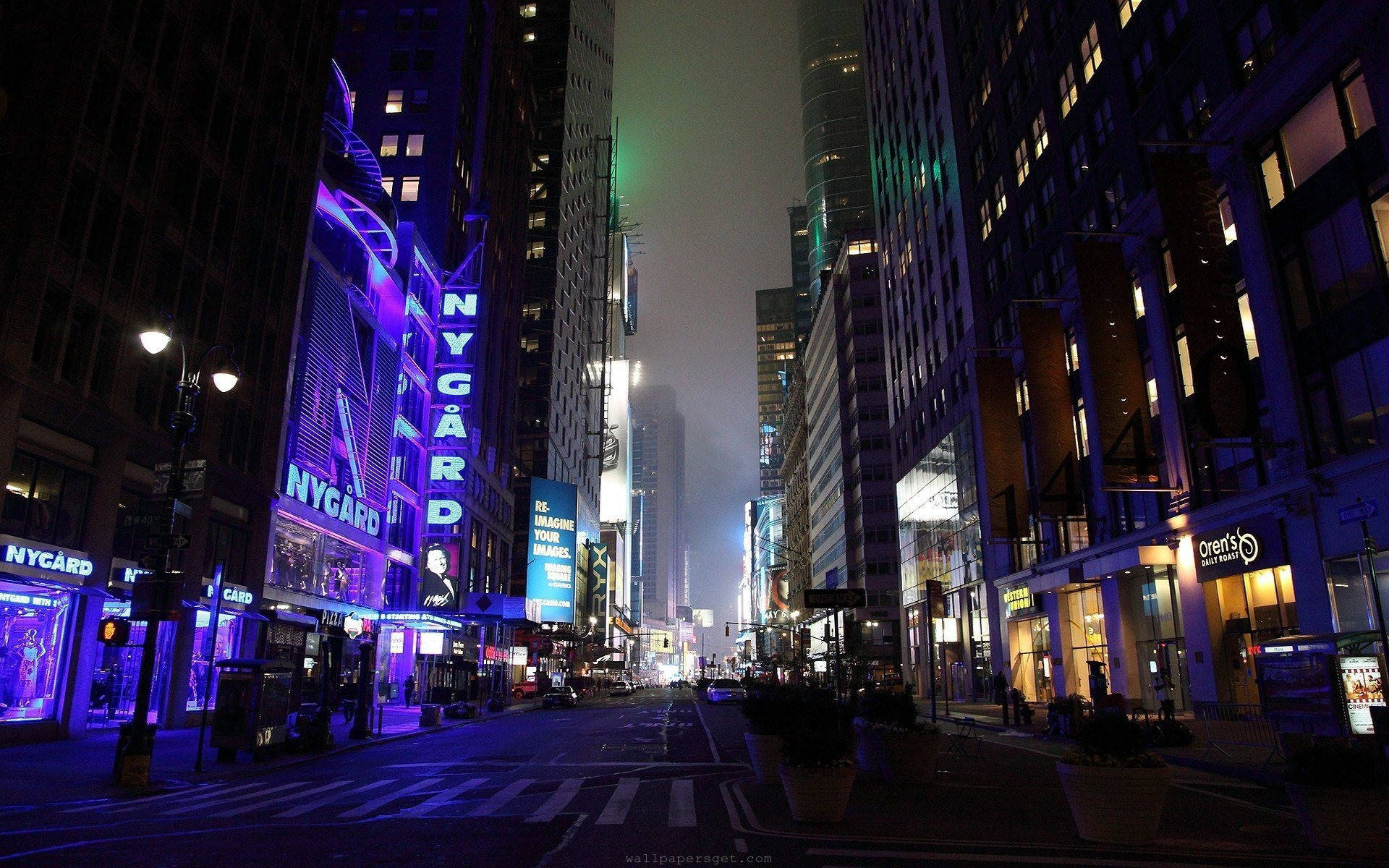 Nygardconstrucción Vista Nocturna De La Ciudad De Nueva York Fondo de pantalla