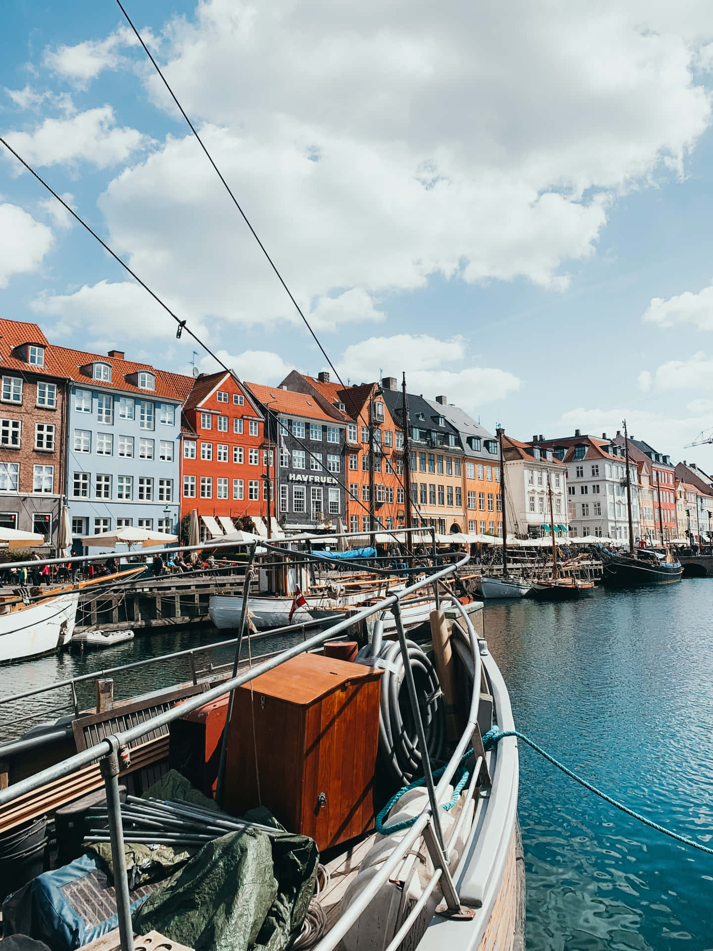 Nyhavn Port Boat Buildings Wallpaper