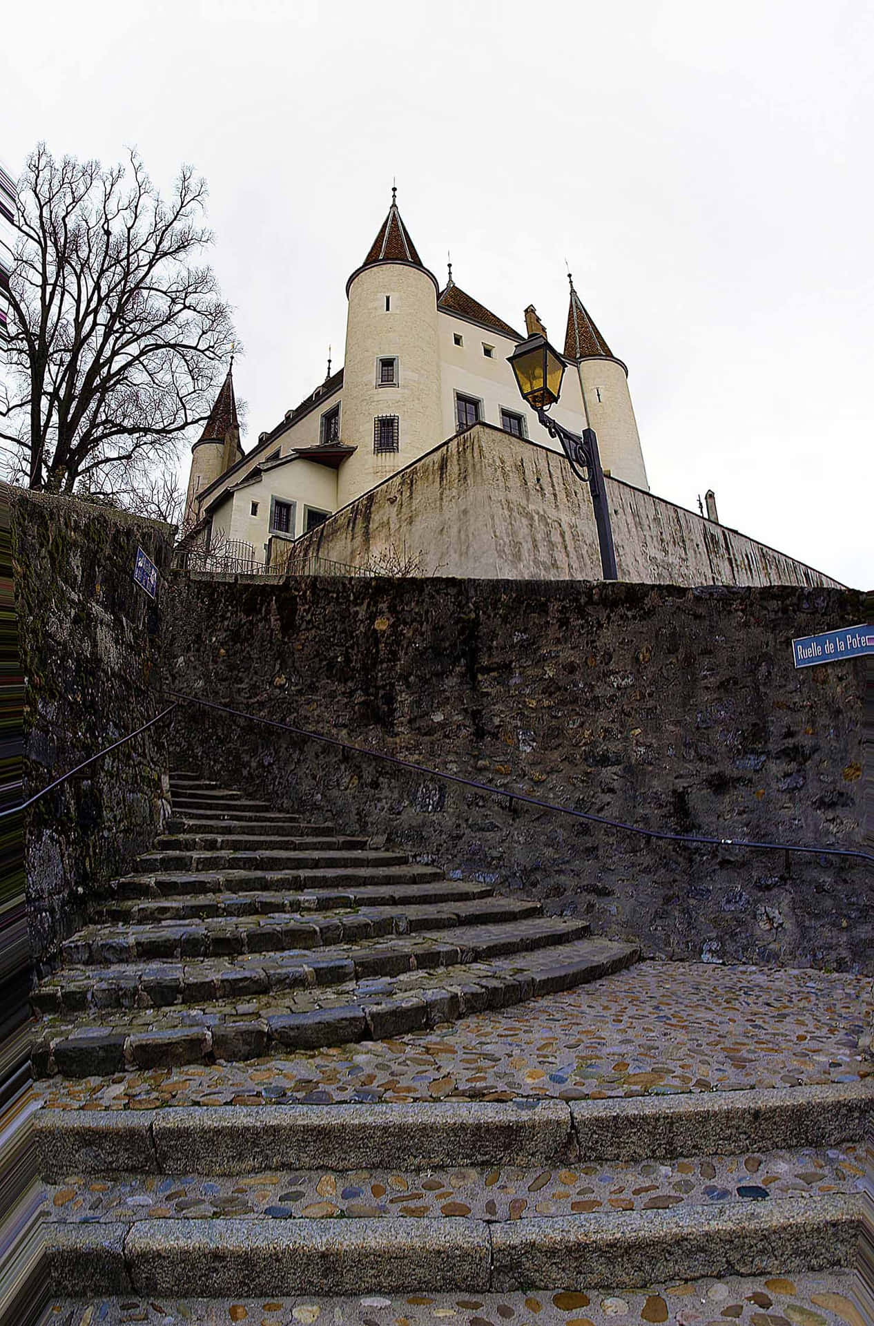 Nyon Castle Staircase Switzerland Wallpaper