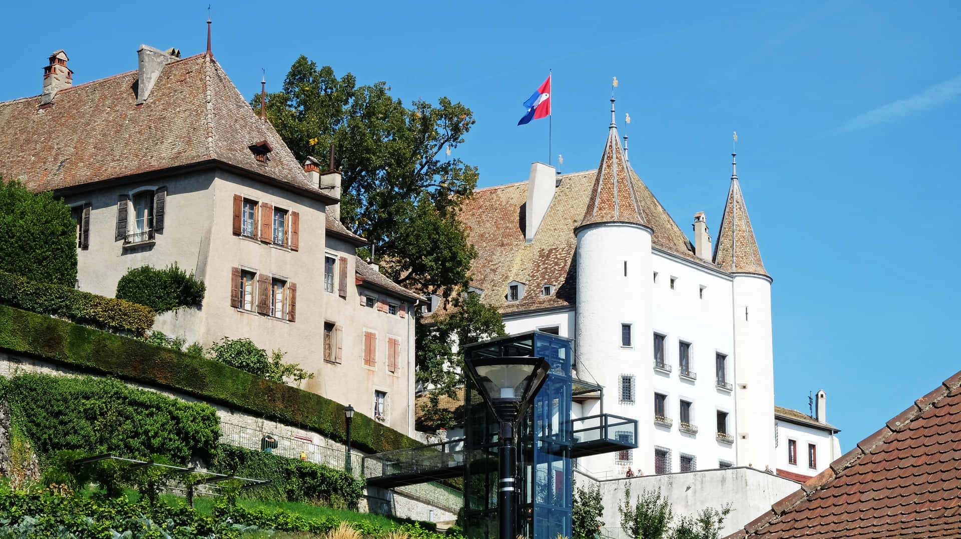 Nyon Castle Switzerland Sunny Day Wallpaper