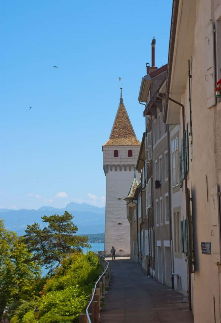 Nyon Lake Geneva Viewpoint Switzerland Wallpaper