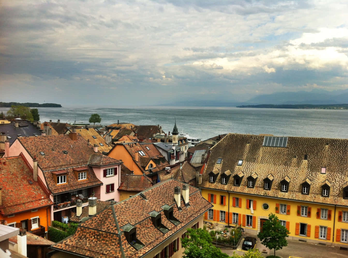 Nyon Switzerland Lake Geneva View Wallpaper