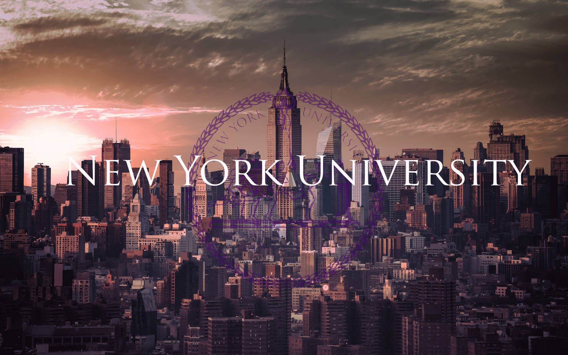 Nyd University og New York City Skyline Tapet Wallpaper