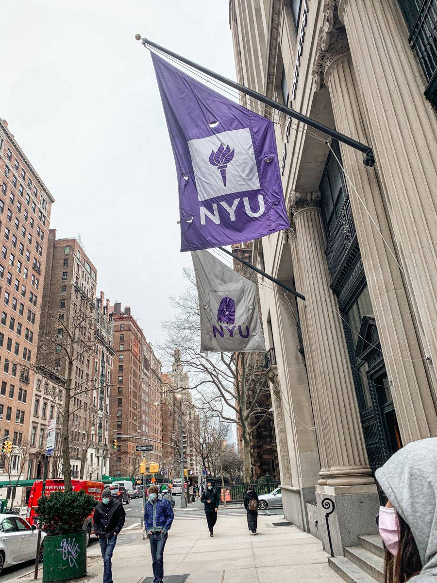 NYU Students Walking Across Campus Wallpaper