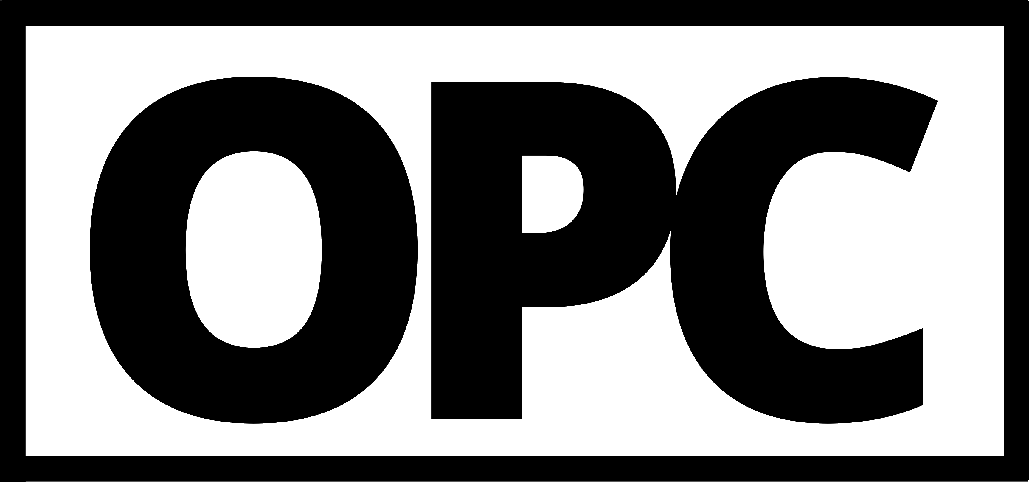 O P C Logo Blackon Blue Background PNG