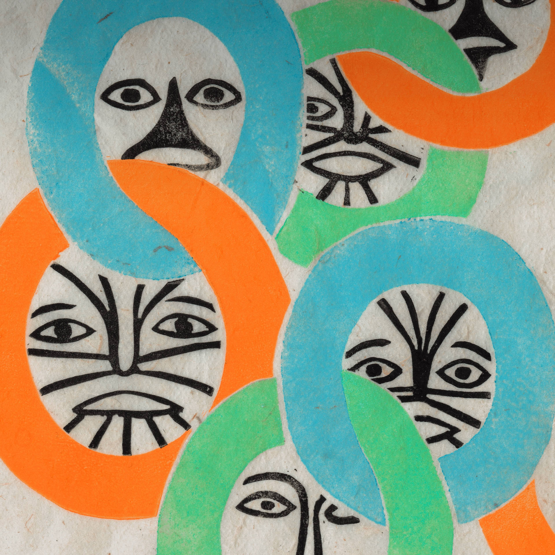 O's med indfødte malet ansigter Wallpaper