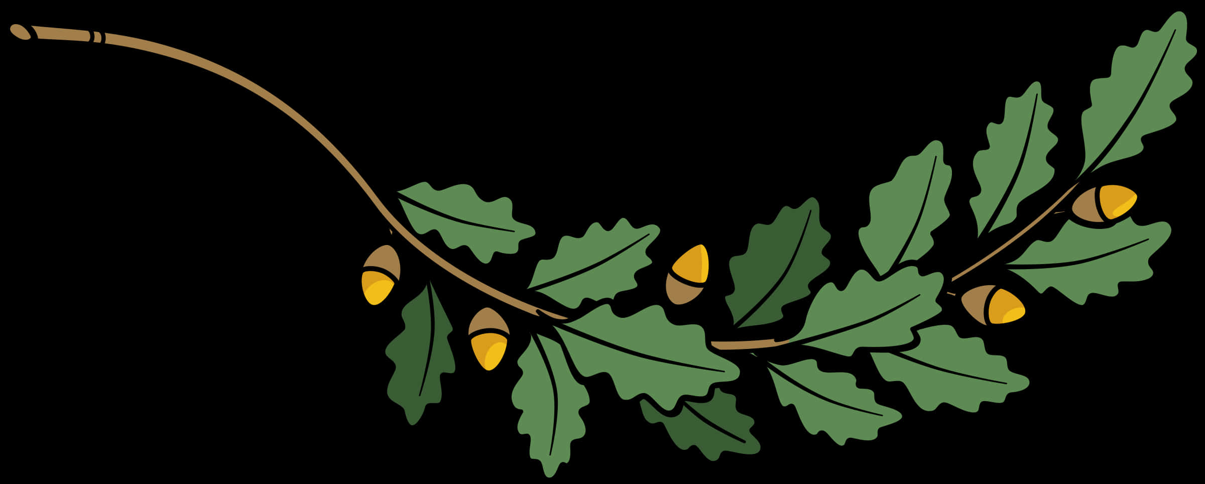 Oak Leaf Branch Clipart PNG