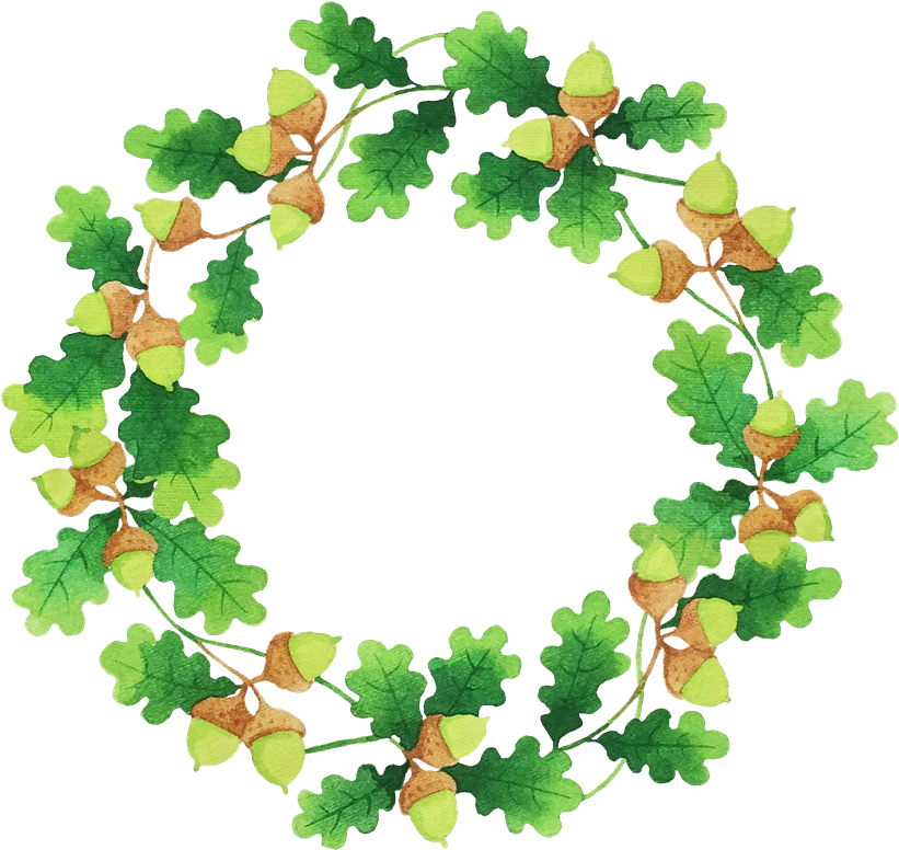 Oak Leaf Garland Illustration PNG