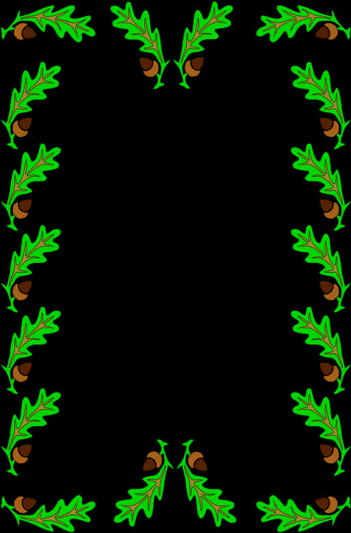 Oak Leaves Frame Design PNG