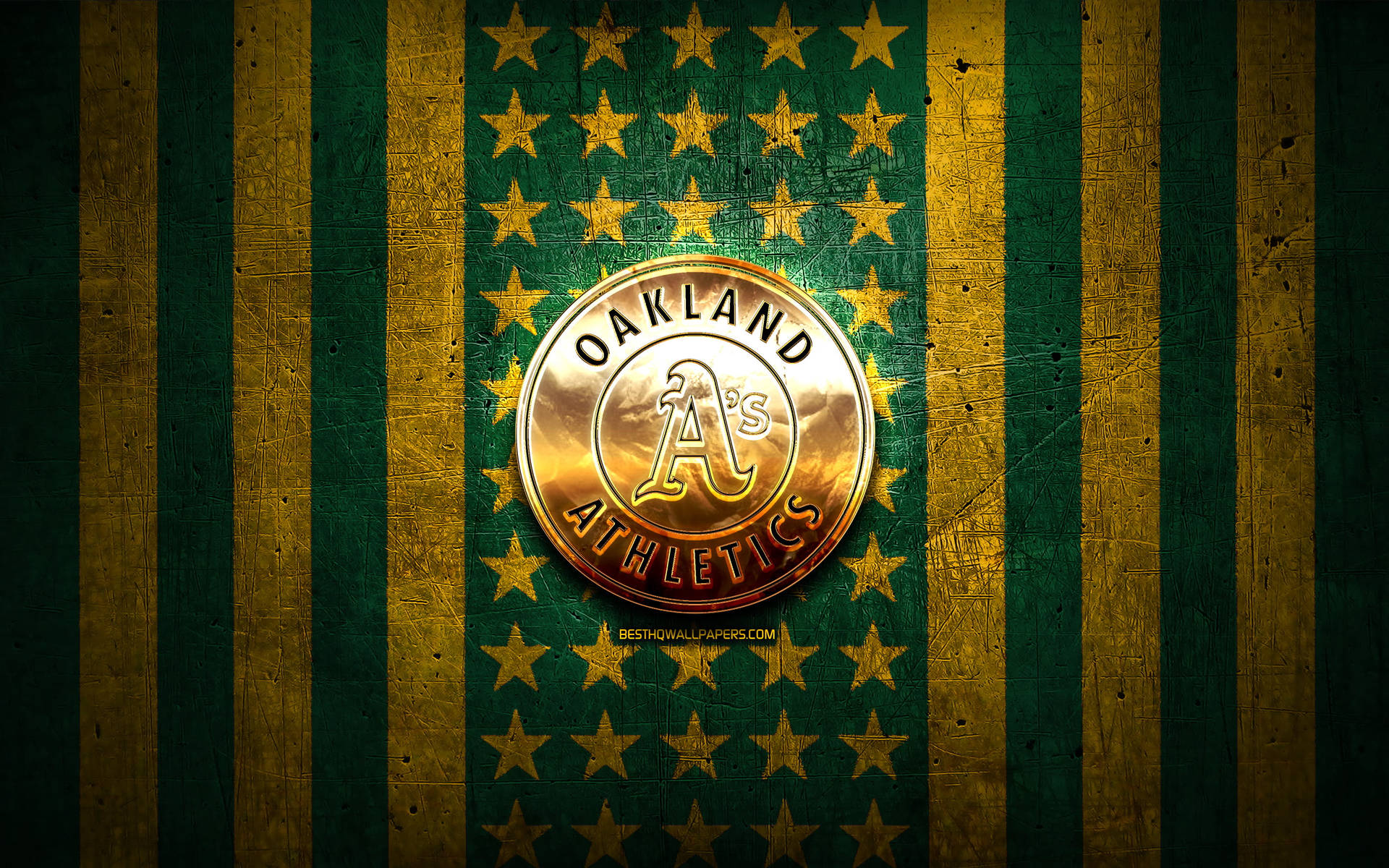 Oaklandathletics Goldene Nationalflagge Wallpaper