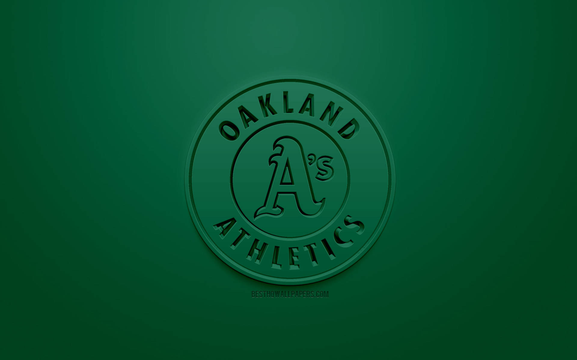 Oakland Athletics Green Monochrome Wallpaper